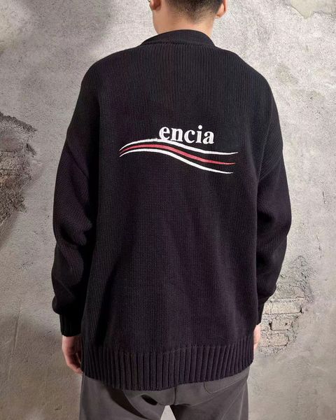 

sweaters luxury quality cardigan buttons black sweater letter cola stripe v-neck pocket bale large size, White;black