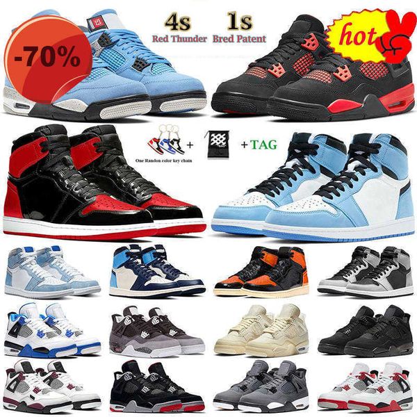 

2022 basketball shoes 4s jumpman 4 1s university blue obsidian bred patent unc dark mocha white oreo red thunder sail cool grey black cat