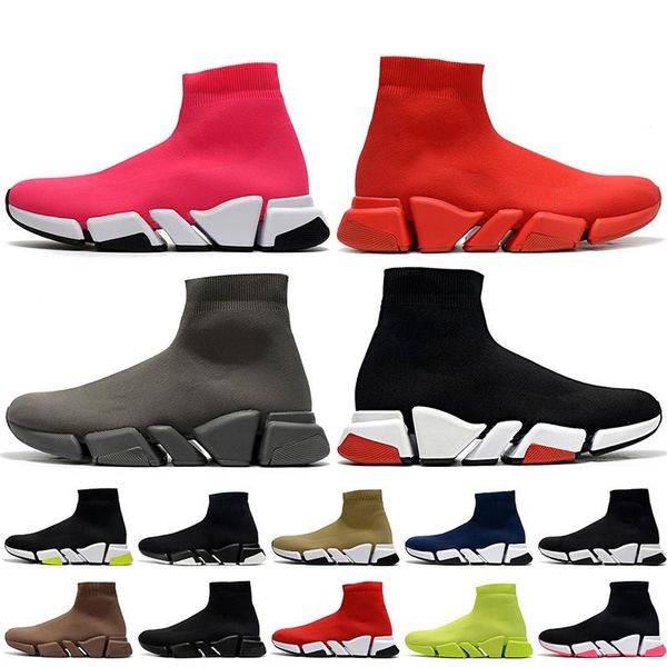 

boot women mens luxurys designers socks shoes 2.0 triple red volt beige black white off hollow bottom jogging sports train balencaigaity ksl