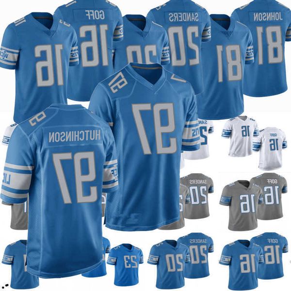 

football jerseys custom detroit''lions''20 barry sanders 97 aidan hutchinson, Black;red