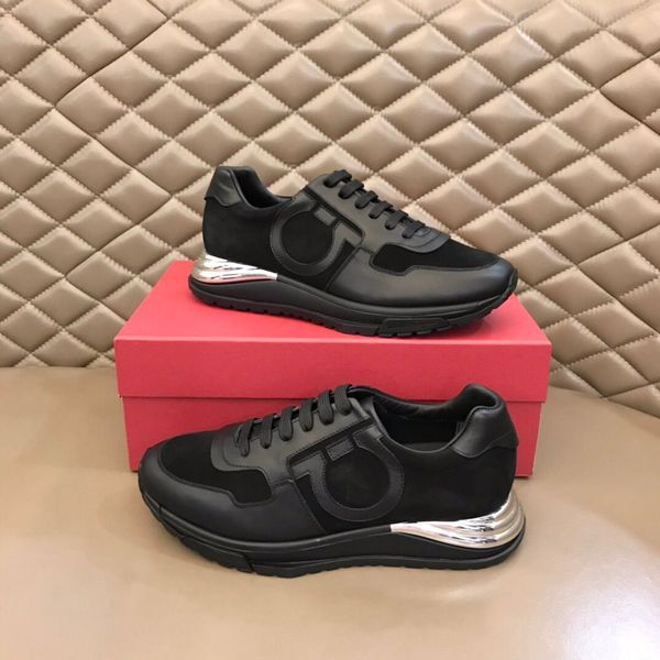 

luxury rainbow gancini sneakers shoes men suede leather runner sports casual shoe ultra-light rubber sole man outdoor trainers eu38-46, Black