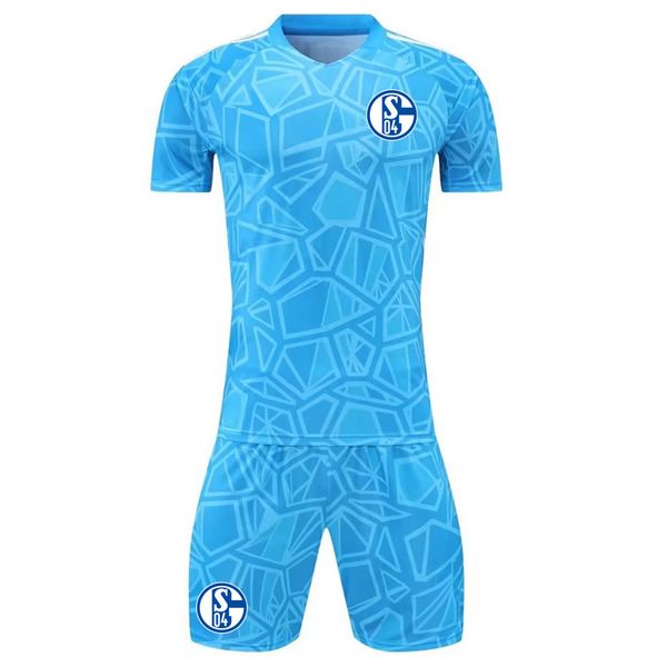 

goalkeeper kits running sets 22-23 schalke 04 soccer jerseys men football shirt 2023 sport short sleeves goalie mens kit sports wear, Black;blue