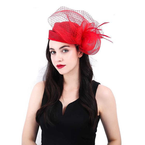 

sinamay disc fascinators hat handmade feather & netted hair jewelry vintage hair accessories, Slivery;golden