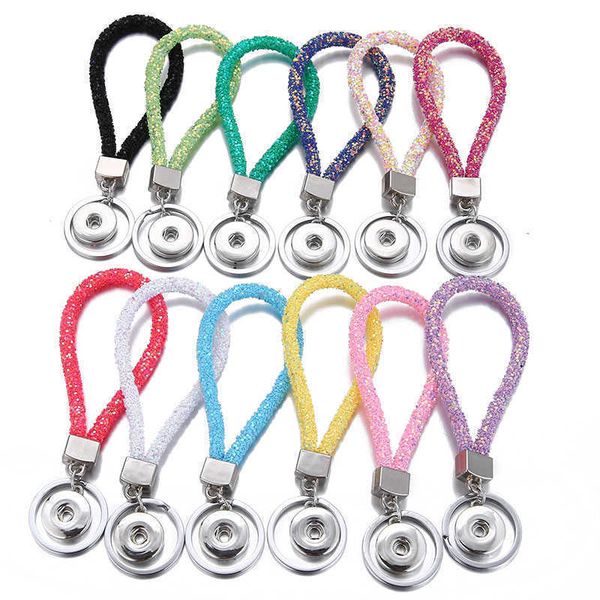 

fashion keychainskeychains lanyards trendy fluorescent color sequin shinning snap keychains fit diy 18mm buttons jewelry pj8019, Silver