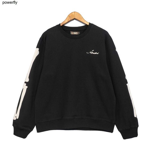 

men's hoodies designer sweatshirts winter new fashion amirs bone flocking printing men women's couple's sweater long sleeve h, Black
