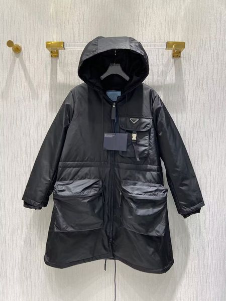 

winter designer women jacket coats with letters belts windbreaker for womens jackets sleeves removable outerwear warm parkas 4 colors option, Black