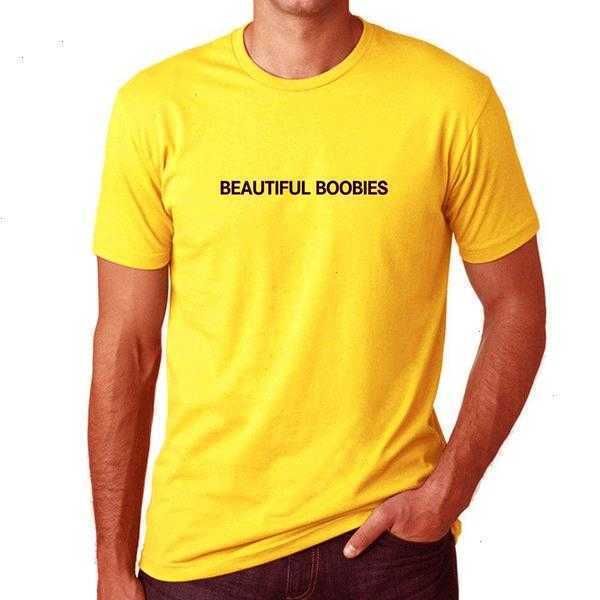 

beautiful womens t shirt boobies yellow t-shirt hip hop rap tee women, White