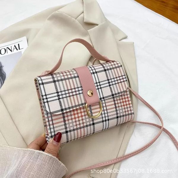 

shoulder bags summer fashion checks crossbody for women all-match small square handbag lady casual daily travel shopper tote