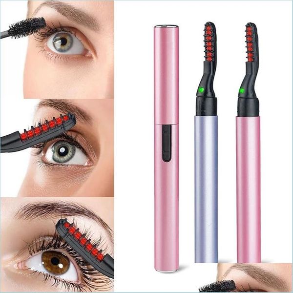 

eyelash curler portable electric heated eyelash curler pen style long lasting shape eye makeup curling kit cosmetic tool mascara dro dhrs4