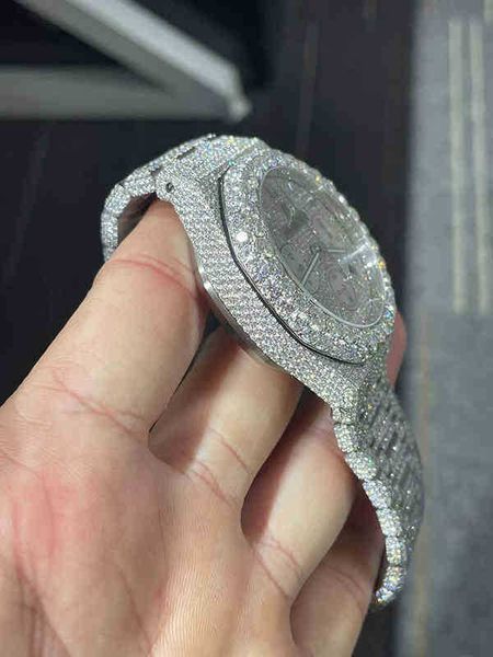 

other watches 2023 accept customization men luxury watch iced out vvs watch bling diamond watch6mf14ao7, Slivery;black