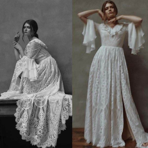 

split prom dress for pshoot or baby shower long sleeves applique lace party sleepwear custom made p robe pgraph, Black