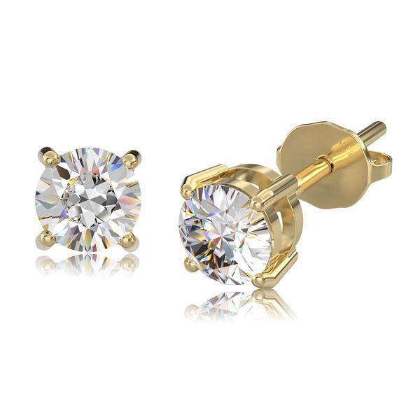 

3mm-8mm bling moissanite stone 925 sterling silver 14k gold plated round earrings studs for men women nice gift, Golden;silver
