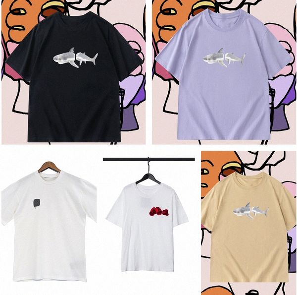 

men's t-shirts designer mens palms t-shirt letter print casual tees angeles womens  t shirt pa shark graffiti clothing spray letter s, White;black