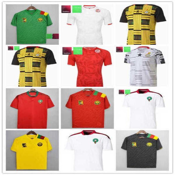 

2022 world cup ghana morocco soccer jerseys senegal mane hakimi saiss 20 21 special cameroun maillot de foot ziyech national team kouyate hn, Black;yellow