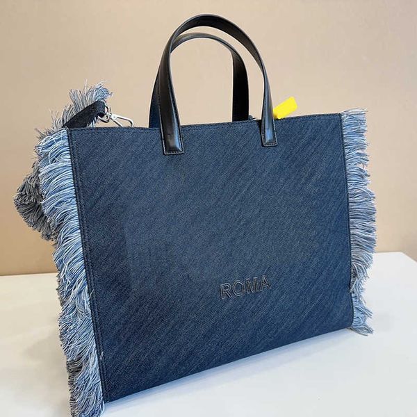 

luxury totes denim canvas woemns the tote bag letter logo designer bag luxurys handbag f shoulder cross body pouch shopper crossbody designe