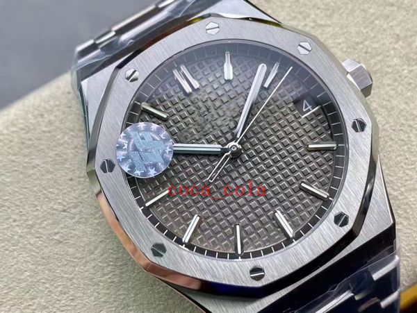 

uality zf factory watch wristwatches 41mm v5 extra-thin 15500 904l steel grey dial waterproof cal.4302 movement mechanical automatic mens me, Slivery;brown