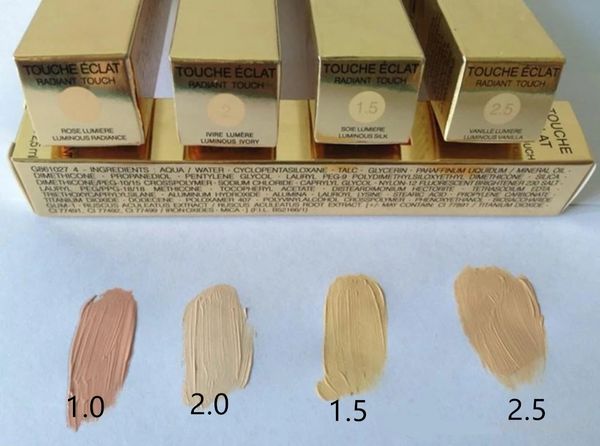 

brand touche eclat radiant concealer pen 2.5ml 1# 2# 1.5# 2.5# 4 colors concealers pencil with retail box