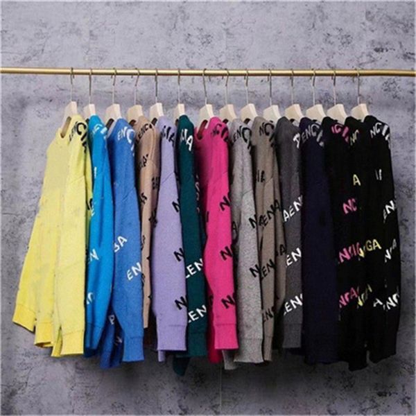 

2021 designer sweater letter printing casual round long sleeve embroidery classic leisure multicolor comfortable knitted cardigan s-2xl spor, White;black