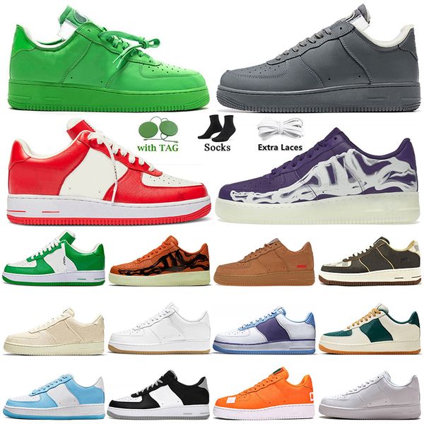 

classic 1 one f1 mens women running shoes 2023 designer sneakers low cut 07 triple black airforces panda light green spark goost grey skate
