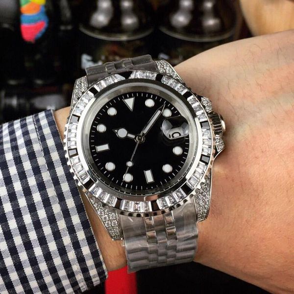 

diamond watches fully automatic mechanical mens watch for men 40mm 904l stainless steel life waterproof sapphire wristwatches montre de luxe, Slivery;brown