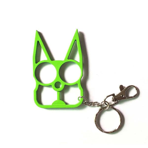 

keychain 16 colors multifunctional defense cat cartoon cats finger tiger set two buckle self-defense broken windows machine buckle pendant o, Silver