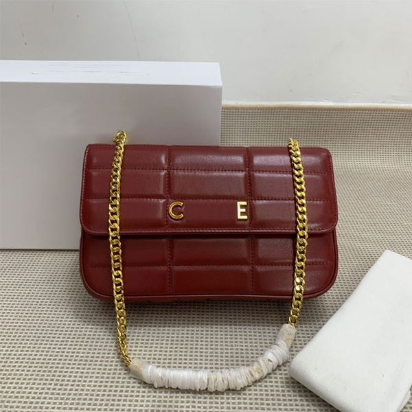 

crossbody bags chain underarm bags plaid shoulder handbags messenger handbag purse flap wallet lambskin material lingge embroidery thread re