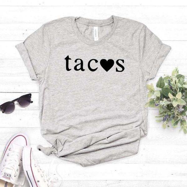 

tacos love women casual funny t shirt for lady girl tee hipster drop ship na-147, White