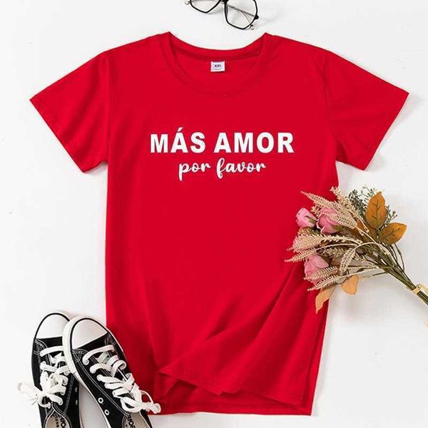

more love please spanish t shirts camiseta de mujer short sleeve t-shirts women, White