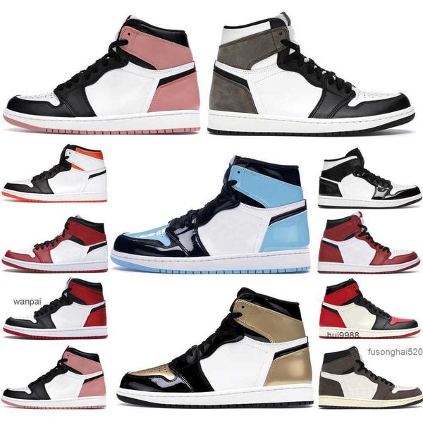 

2023 high 1 boots 1s mens basketball shoes hand crafted patent bred dark marina university blue a ma maniere pink quartz dark mocha twist me