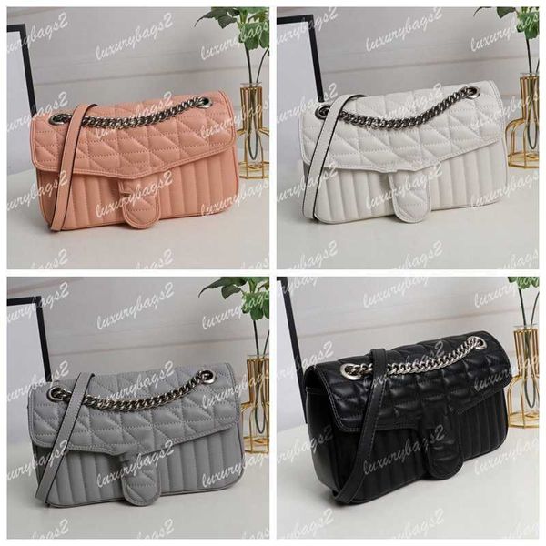 

crossbody bag luxurys designers bags 26cm 22cm marmont silver hardware 4 colors double buckle 443497 new geometric style design handbag