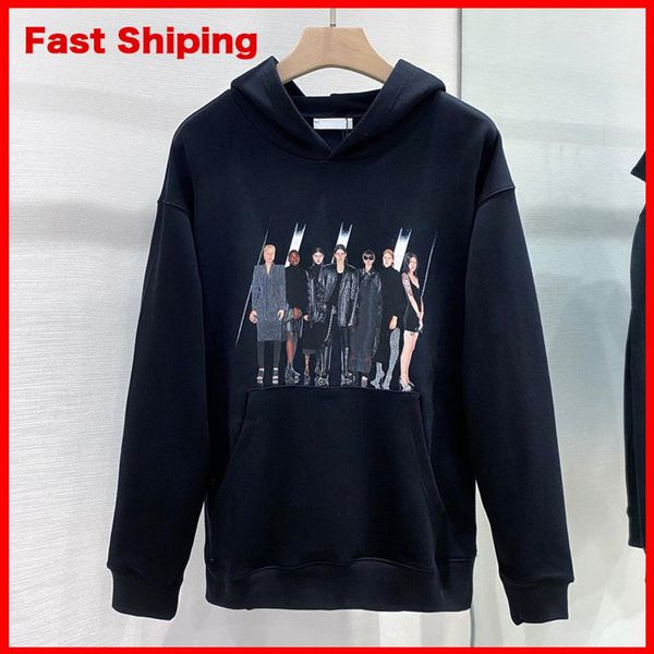 

mens designer hoodies sweatshirts fashion letter print hoodie streetwear man and woman pullover sweatshirt new sweater men 291t, Black