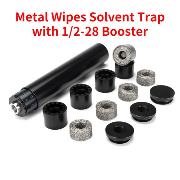 

fuel filter 1.5"od 7.5"l aluminum solvent trap 1.375x24 tube with 5pcs metal mesh filter wipes and 1-3/16x24 booster