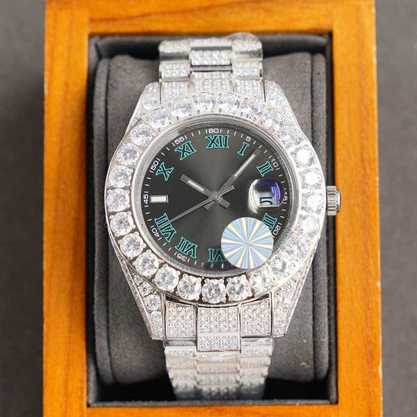 

wristwatches diamond watch automatic mechanical mens watch 42mm sapphire stainls steel case life waterproof montre de luxe men busins wristw, Silver