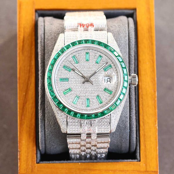 

wristwatches diamond watch mens automatic mechanical watch 41mm sier strap stainls steel for men waterproof wristwatch montre de luxe busins, Slivery;brown