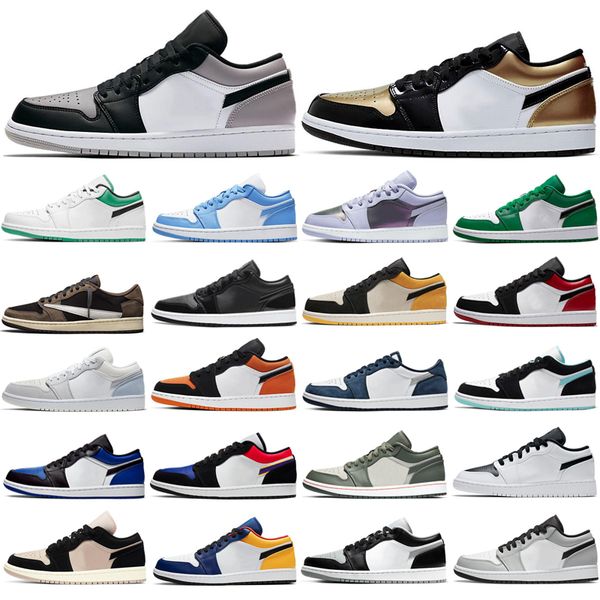 

low 1 1s basketball shoes og black toe court purple sp travis scotts men women sneakers size 36-46