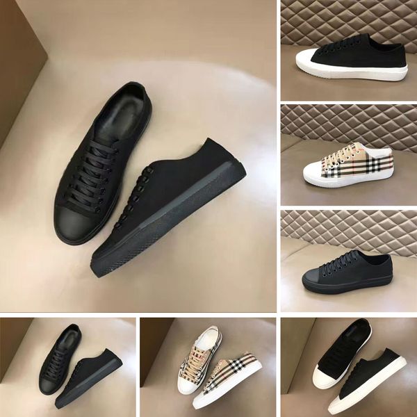 

men women luxury plaid casual shoes stripe comfortable sneakers designer classic outdoor flat rubber soles 35-45, Black