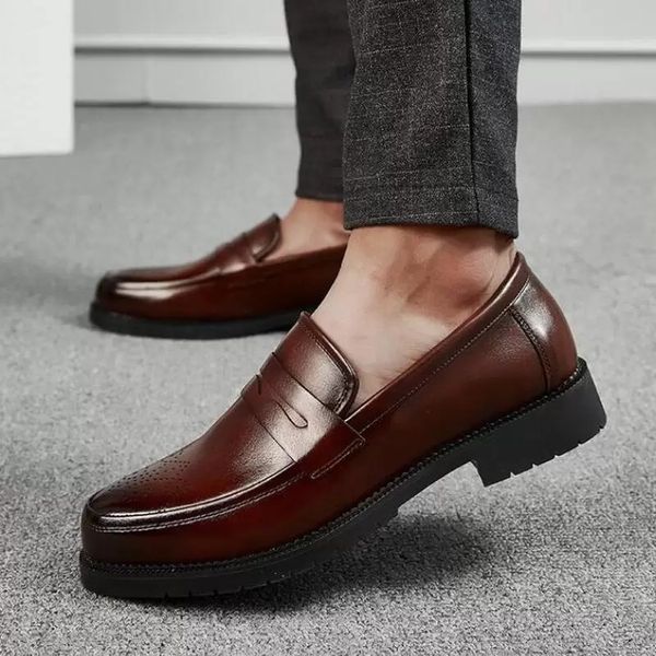 

man formal loafers shoes driving zapatos men male dress mens pu leather business slip on de hombres personlizar zapatos, Black