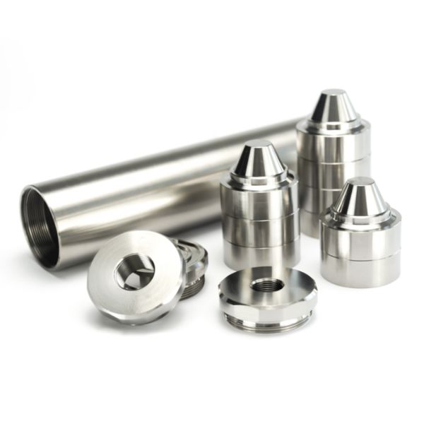 

1.5"od 7.8''l fuel filter 1.375x24 tube 9pcs 1.355"id skirted cone cups titanium solvent trap built in spacer with 1/2x2