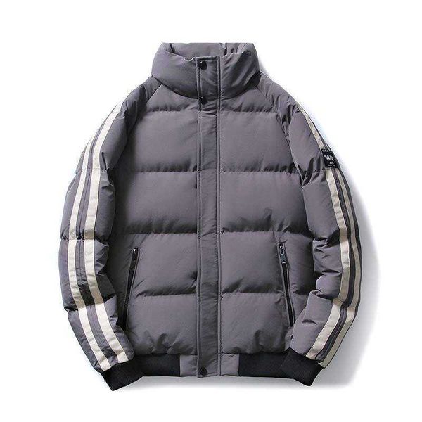 

men's cotton padded down jacket warm winter coat 2022 new men wear, Black
