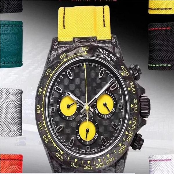 

wf maker 8 style watches 40mm cosmograph diw carbon fiber chronograph workin cal 4130 movement mechanical automatic mens wa329o, Slivery;brown