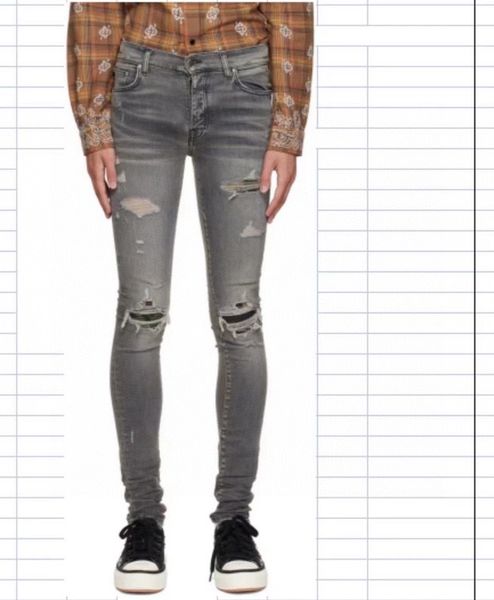 

hm600 mens jeans distressed motorcycle biker jean rock skinny slim ripped hole stripe fashionable snake embroidery denim pants, Blue