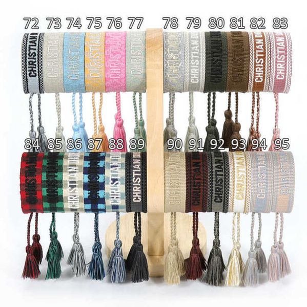 

luxury fashion women's bracelets designer brand d bangle jewelry embroidered word woven bracelet letter rope classic tassel girl men co, Golden;silver