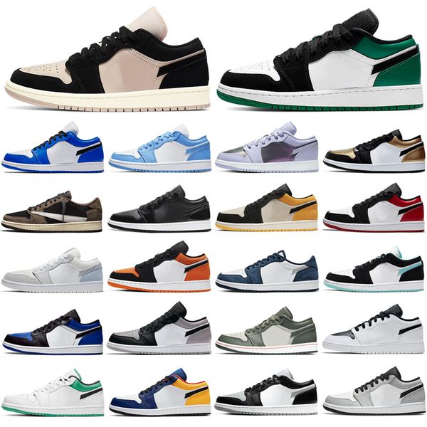 

low 1 1s basketball shoes og black toe court purple sp travis scotts men women sneakers 36-46