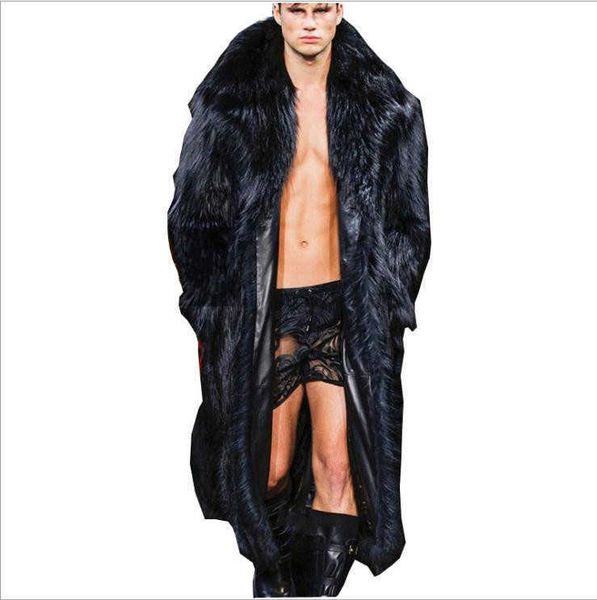 

men's fur faux s/6xl men jackets long black large size winter and autumn mink overcoats casual outwear jaqueta masculina j1537 t221102
