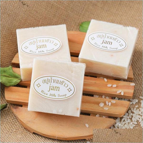 

handmade soap thailand jam rice milk soap original handmade for whitening face body care soaps drop delivery 2022 health beauty bath dhdfp