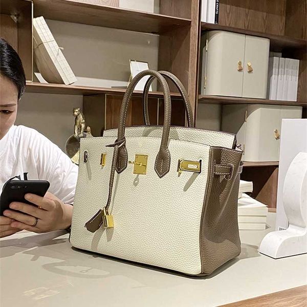 

bag birkins handbags designer premium handbag large capacity commuter 2022 fashion original logo leather zc
