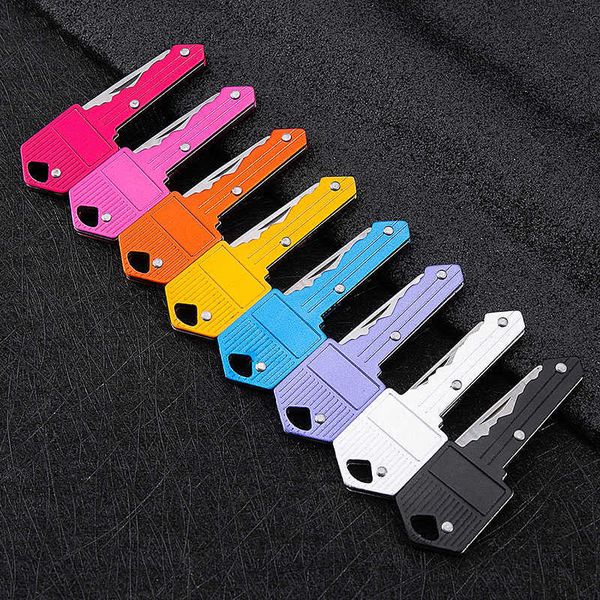 

stainless folding knife keychains mini pocket knives outdoor camping hunting tactical combat knifes survival tool 8 colors backpack decorati, Silver