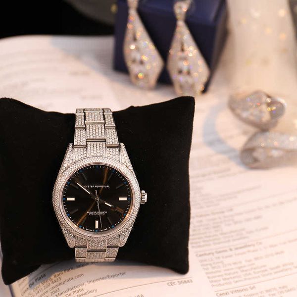 

2023jt6e wristwatches bling manufacturers custom band men synthetic luxury vvs set vvs1 diamond watch, Slivery;brown