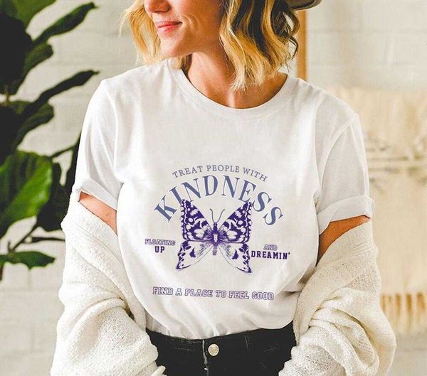 

treat people with kindness t shirts find a place feel good t-shirt colorful, White