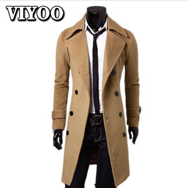 

men's trench coats oversized men's male clothing trench waist coats casual overcoats wool business long jackets men casual overcoa, Tan;black